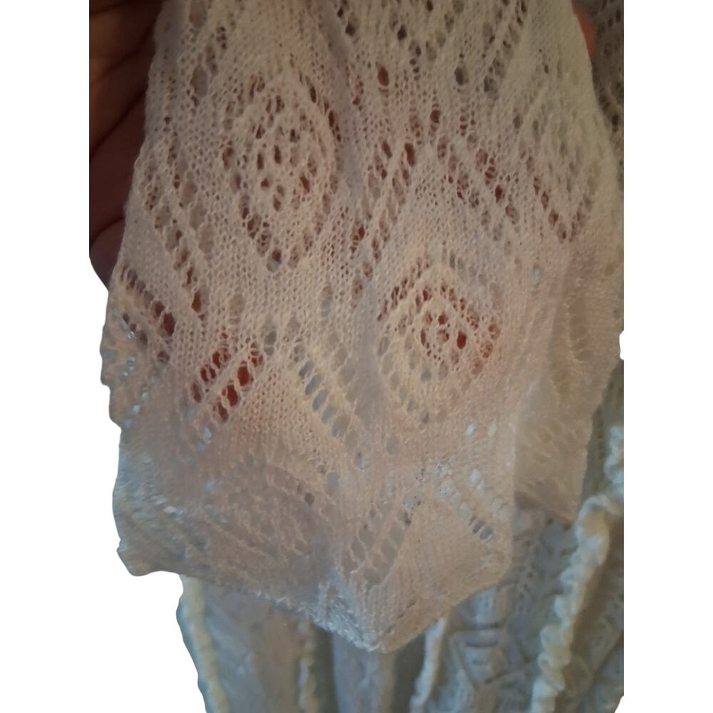 Zara Cream Lace Swim Cover-Up  Coastal Boho Cottagecore Resortwear Vacation - Picture 9 of 10